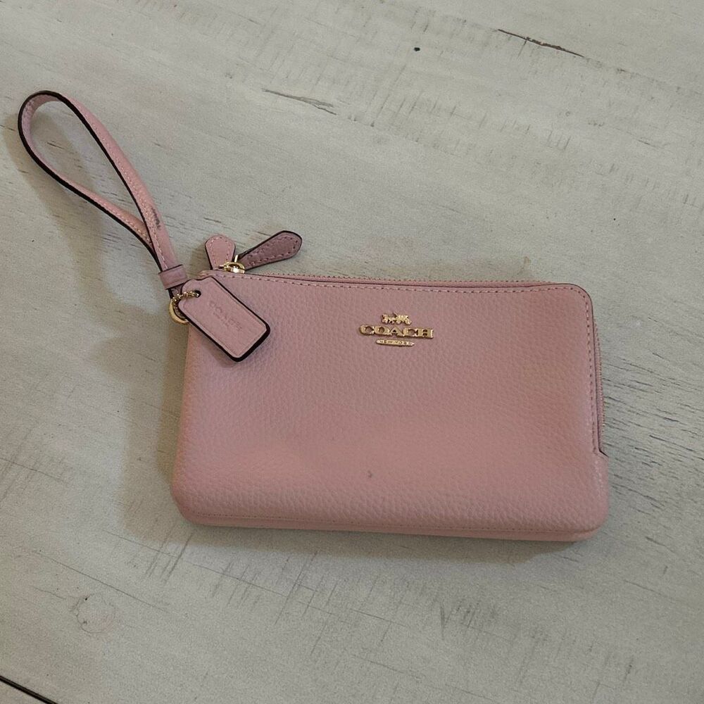 Coach Pink Wristlet W/Keychain - image 1